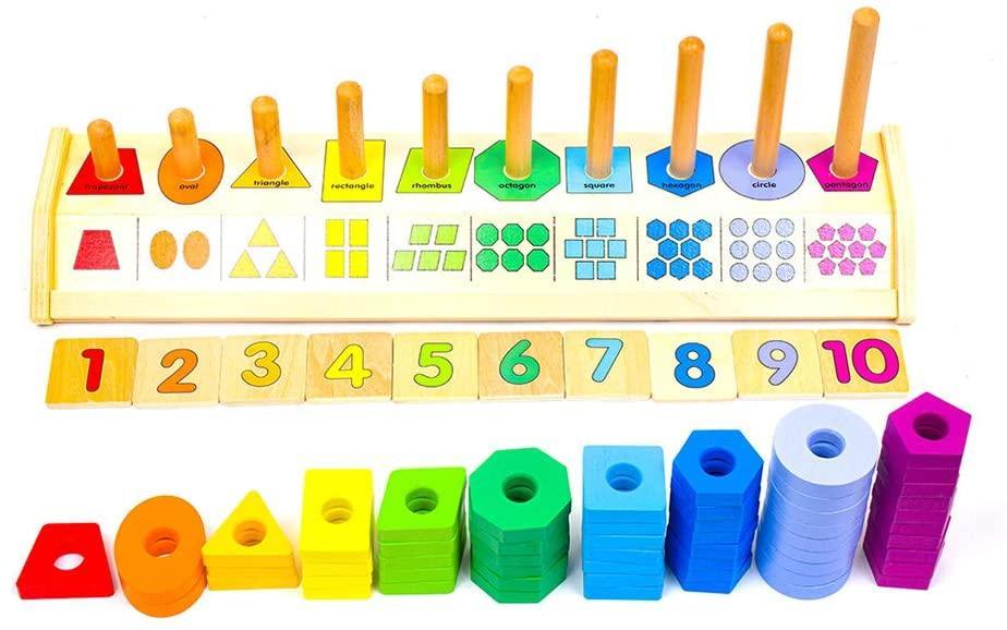 Melissa & Doug Counting Shape Stacker - TOYBOX Toy Shop