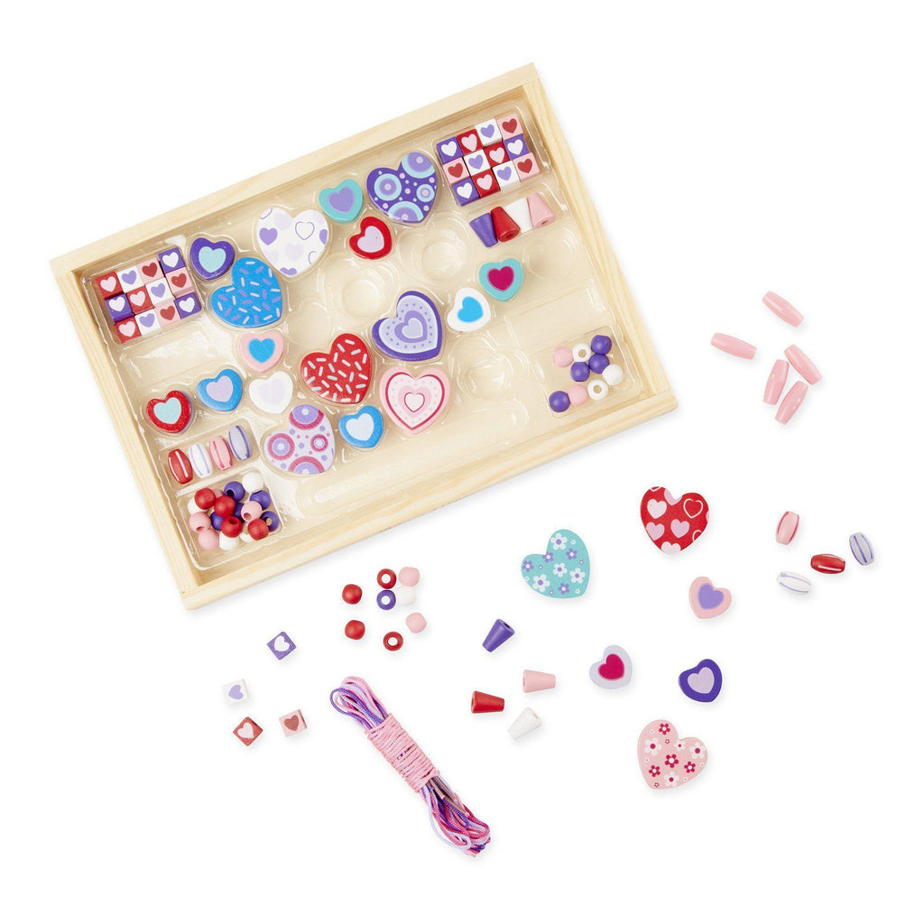 Melissa and Doug Created by Me! Heart Beads Wooden Bead Kit - TOYBOX
