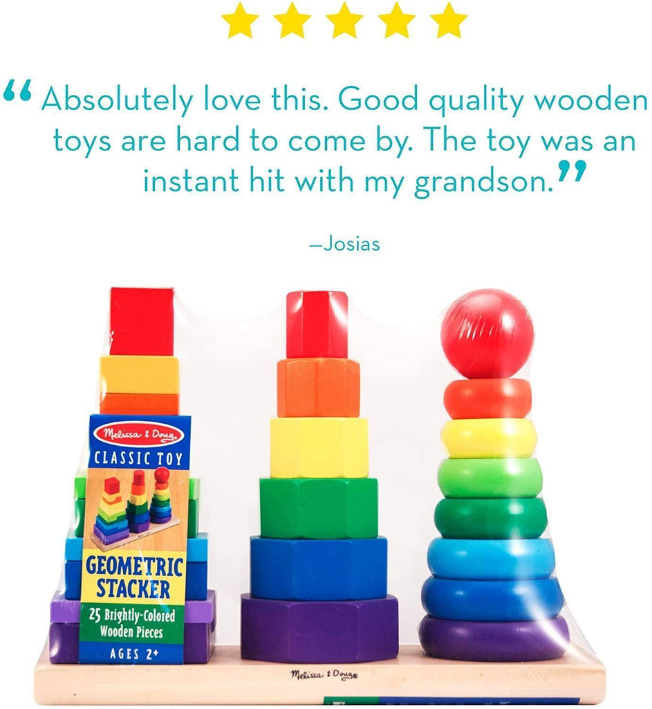 Melissa & Doug Geometric Stacker Toddler Toy - TOYBOX Toy Shop