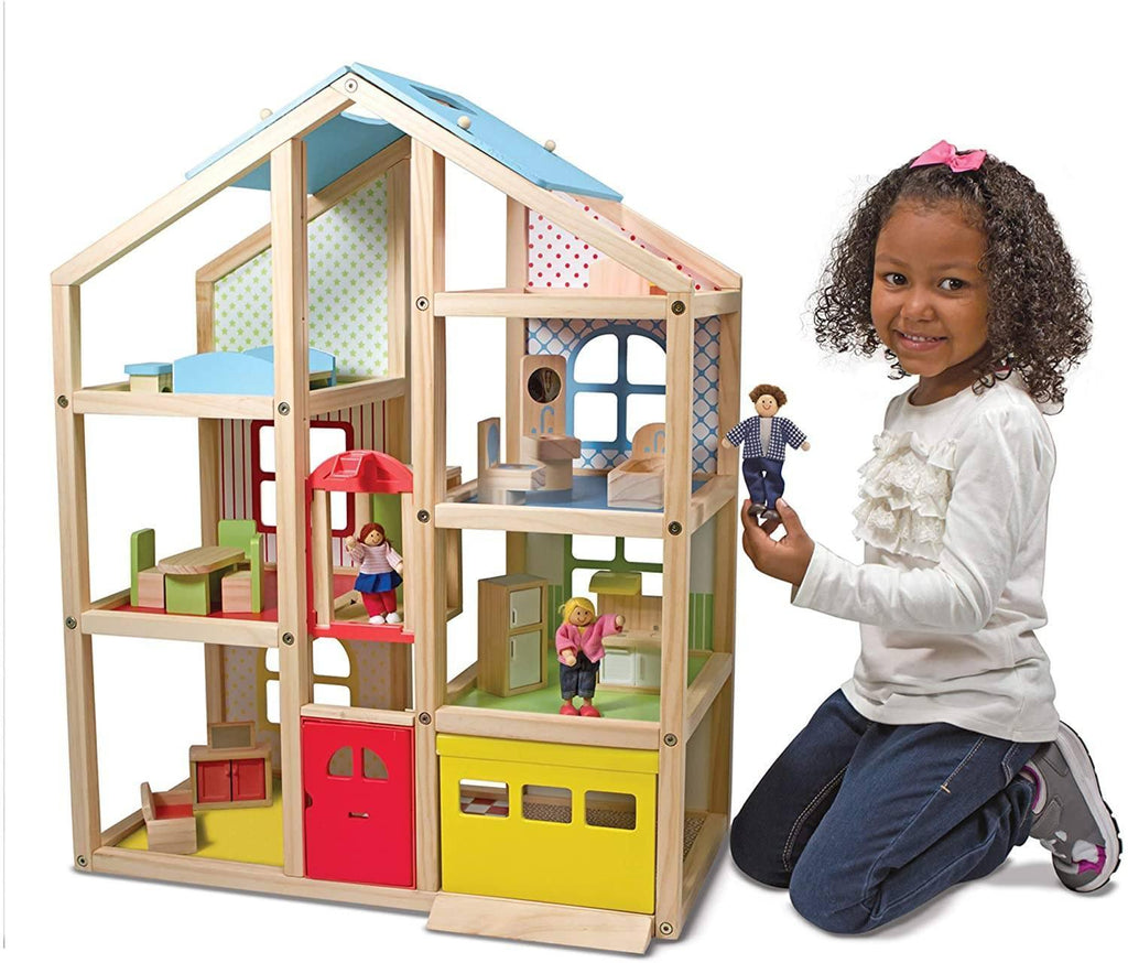 Melissa & Doug Hi-Rise Wooden Dollhouse and Furniture Set - TOYBOX Toy Shop