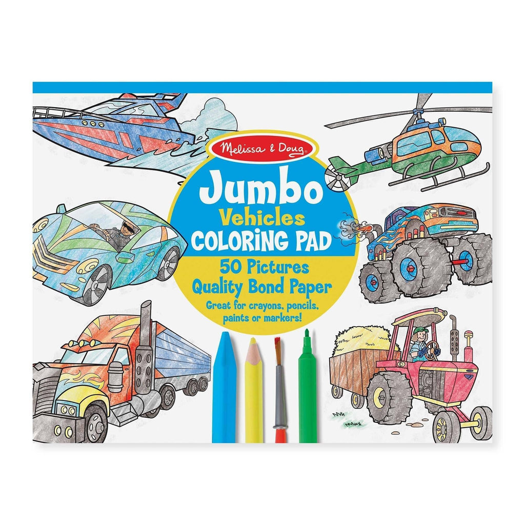 Melissa & Doug Jumbo Colouring Pad - Vehicles - TOYBOX Toy Shop