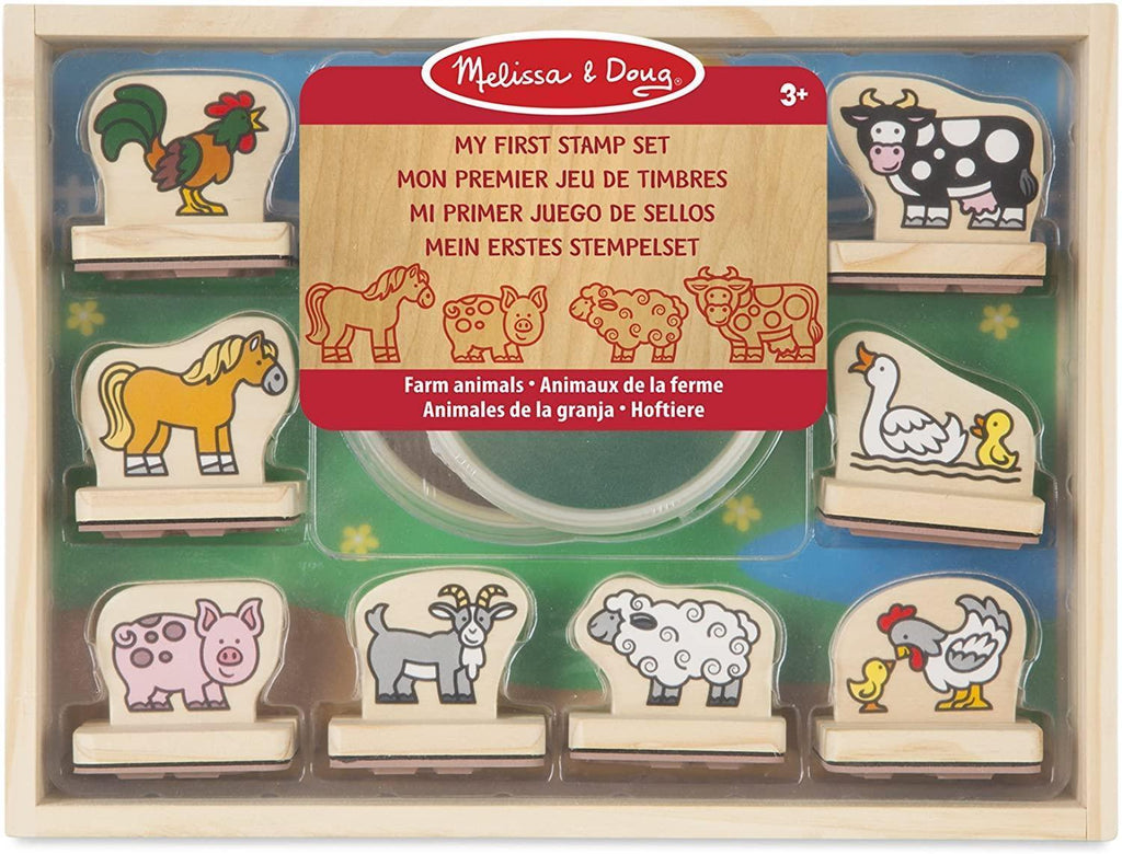My First Wooden Stamp Set - Farm Animals - The Village Toy Store