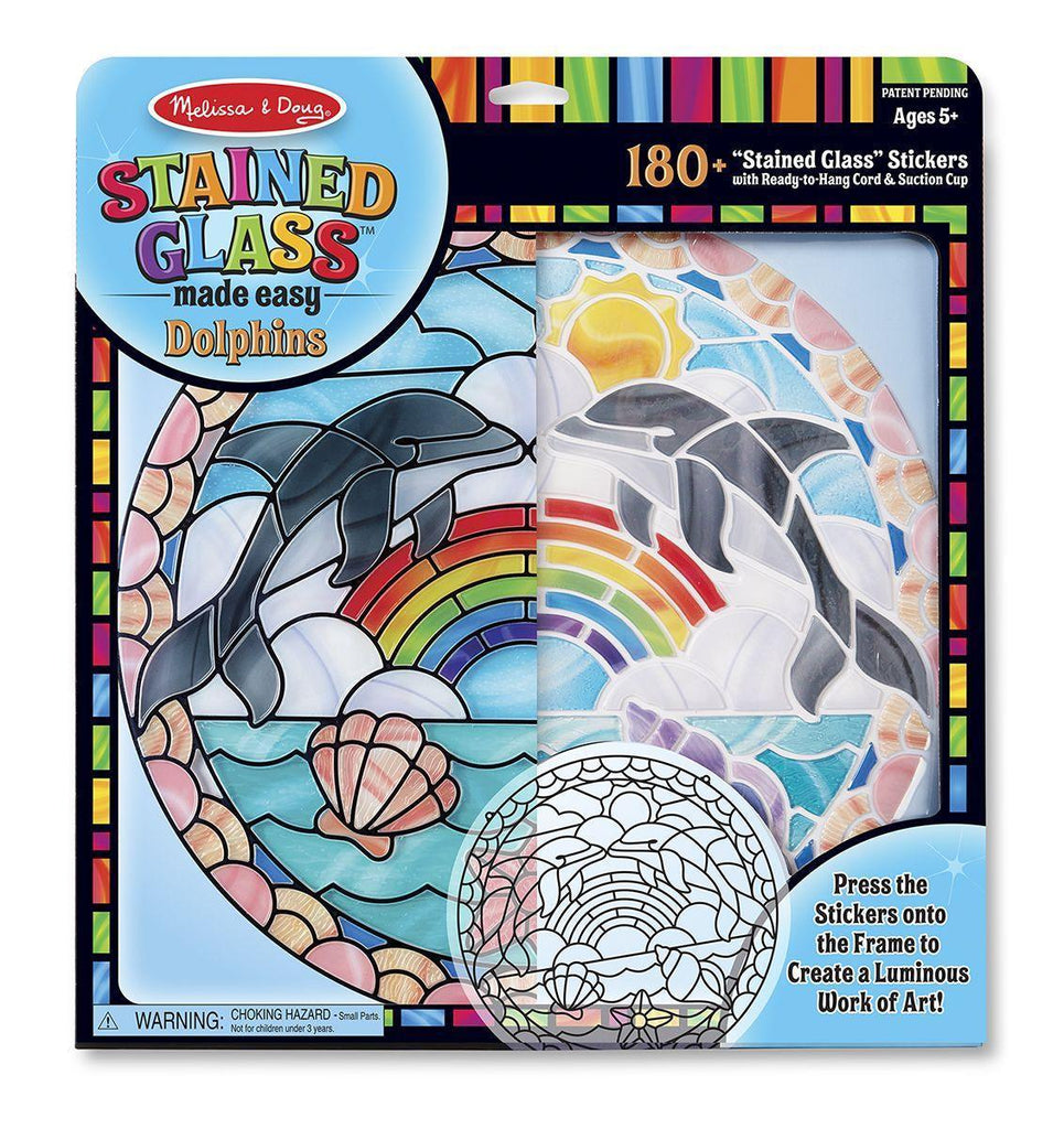 Melissa & Doug Stained Glass Dolphin Craft Sticker Kit - TOYBOX Toy Shop
