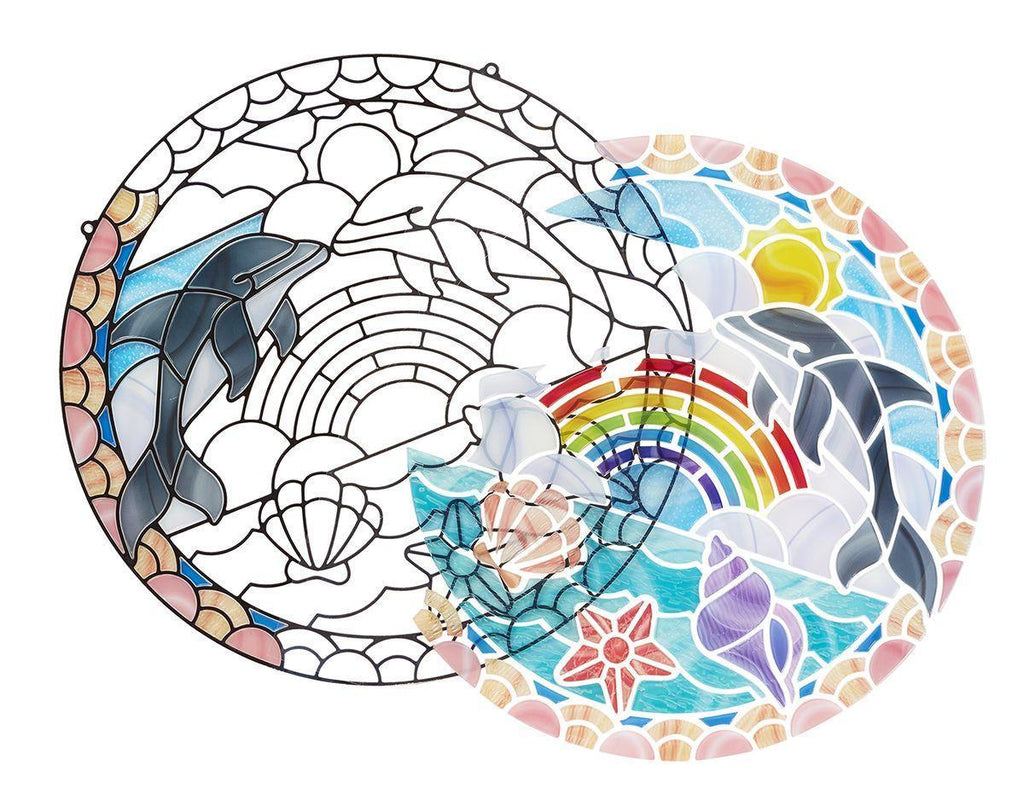 Melissa & Doug Stained Glass Dolphin Craft Sticker Kit - TOYBOX Toy Shop