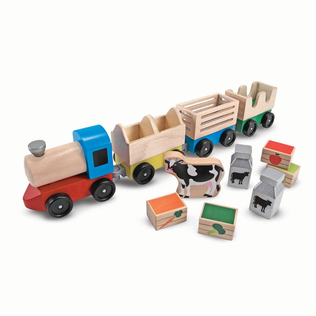Melissa & Doug Wooden Farm Train Toy Set - TOYBOX