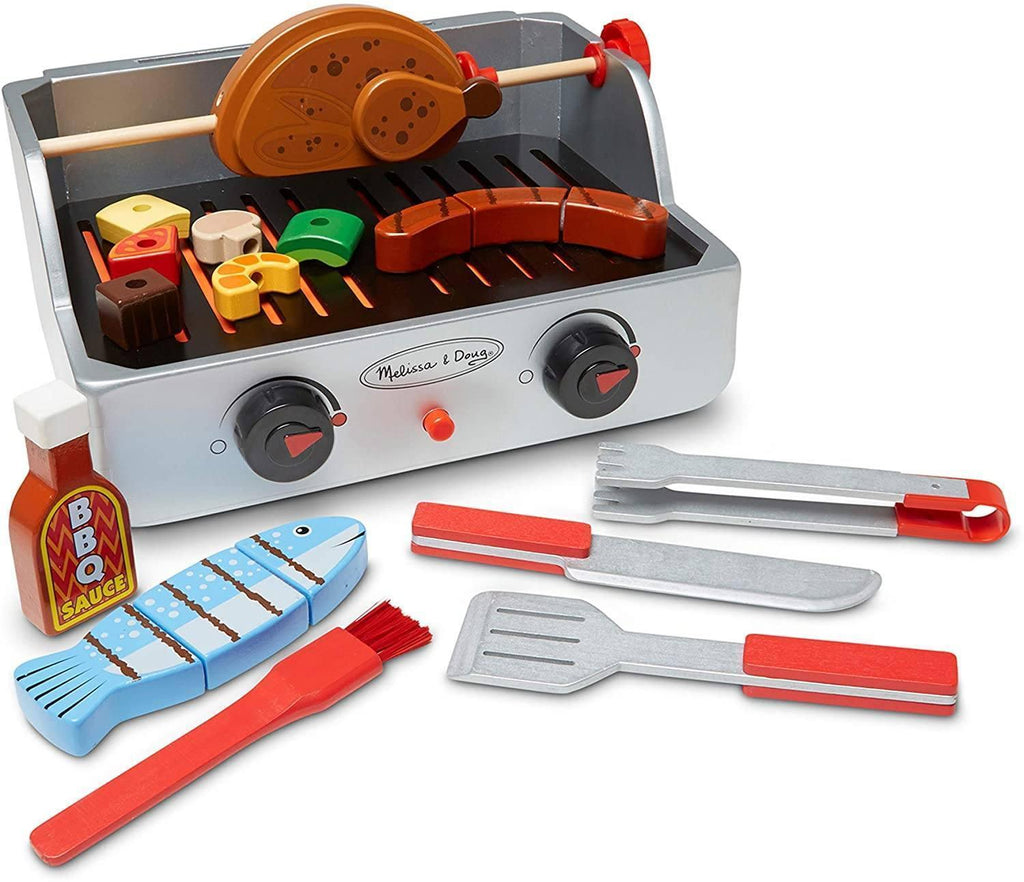 Melissa & Doug Wooden Rotisserie & Grill Barbecue Play Set - TOYBOX