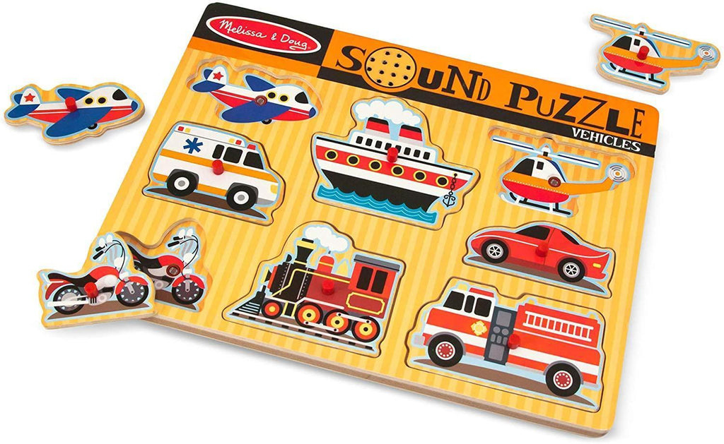 Melissa & Doug Wooden Vehicles Sound Puzzle - TOYBOX Toy Shop