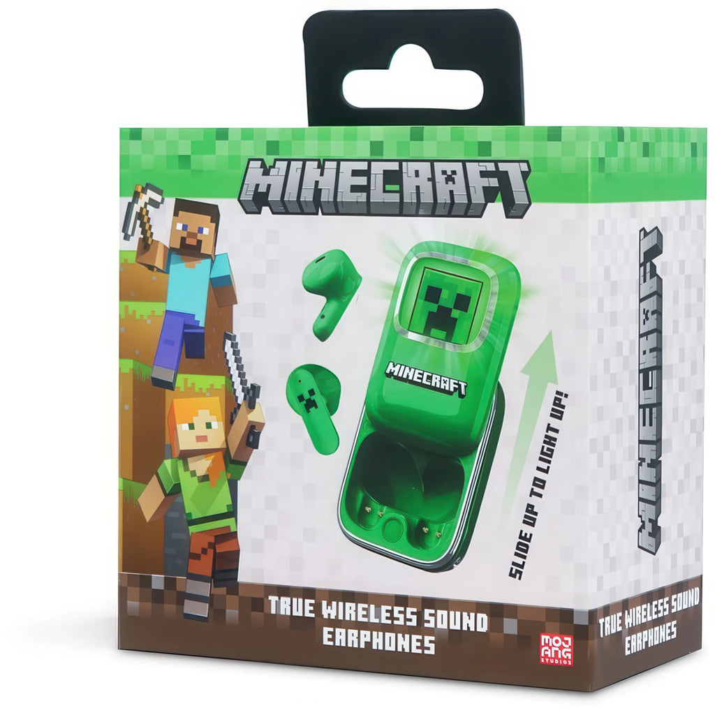 MINECRAFT Slide Case Light Up Earpods - TWS Bluetooth Headphones - TOYBOX Toy Shop