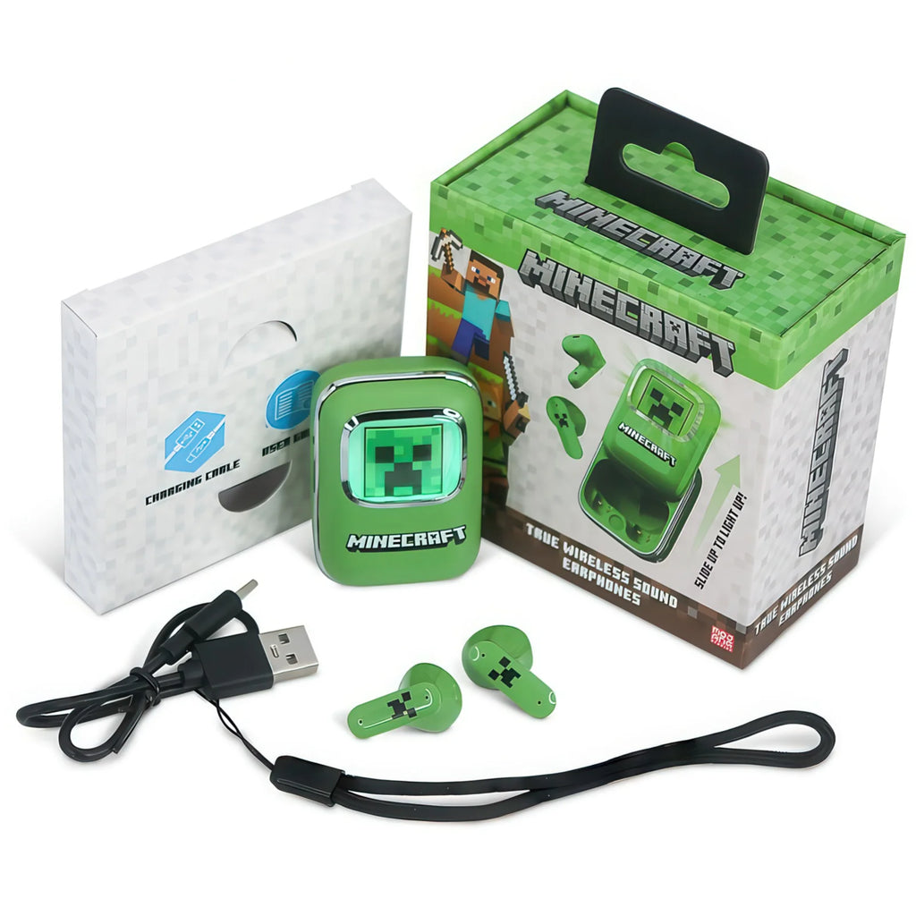 MINECRAFT Slide Case Light Up Earpods - TWS Bluetooth Headphones - TOYBOX Toy Shop