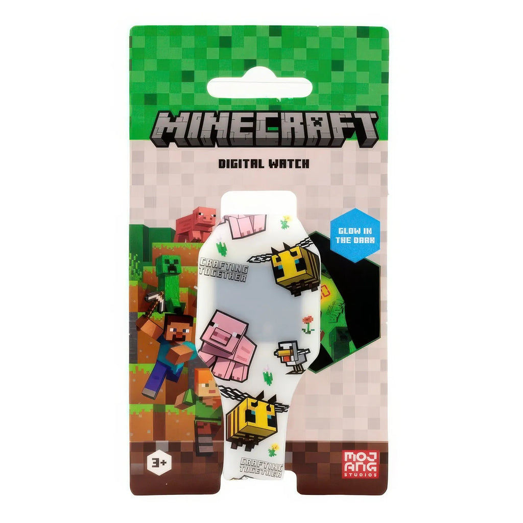 Minecraft Glow In The Dark Silicone Digital Watch - Assorted