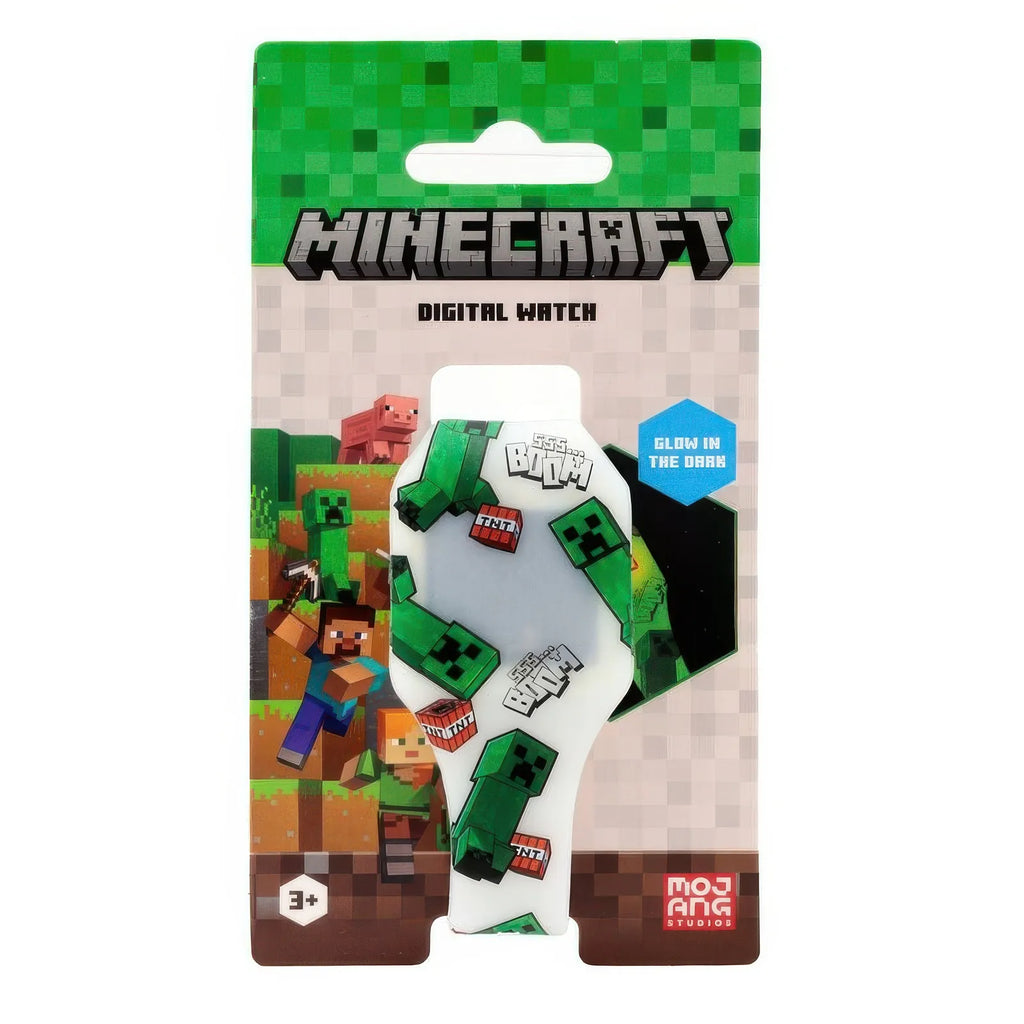 Minecraft Glow In The Dark Silicone Digital Watch - Assorted