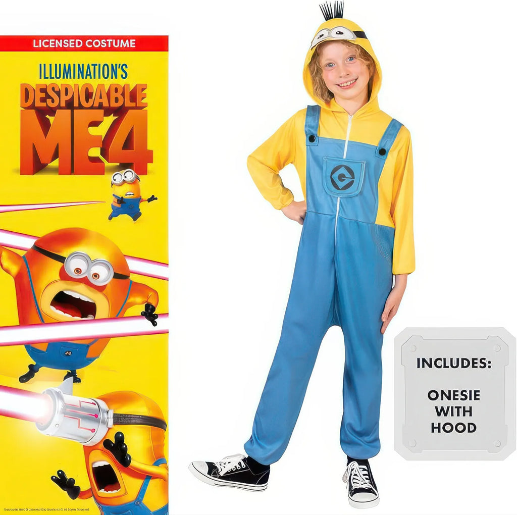 Minion Onesie Despicable Me 4 Kids Fancy Dress Costume - Size Small