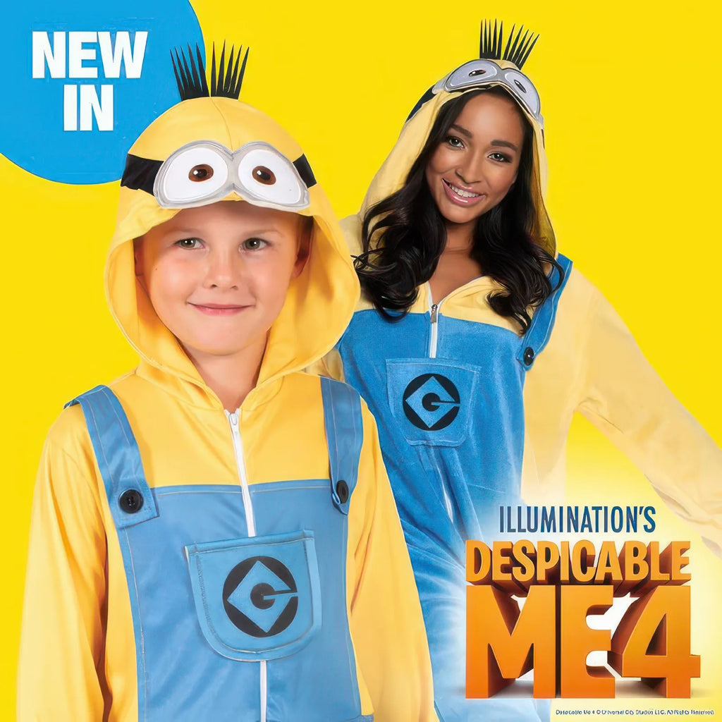 Minion Onesie Despicable Me 4 Kids Fancy Dress Costume - Size Small