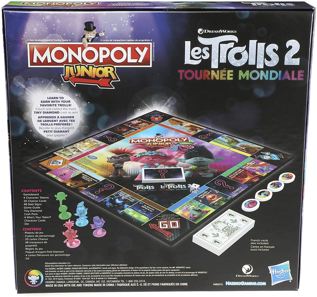 Monopoly Junior DreamWorks Trolls World Tour Edition Board Game - TOYBOX Toy Shop