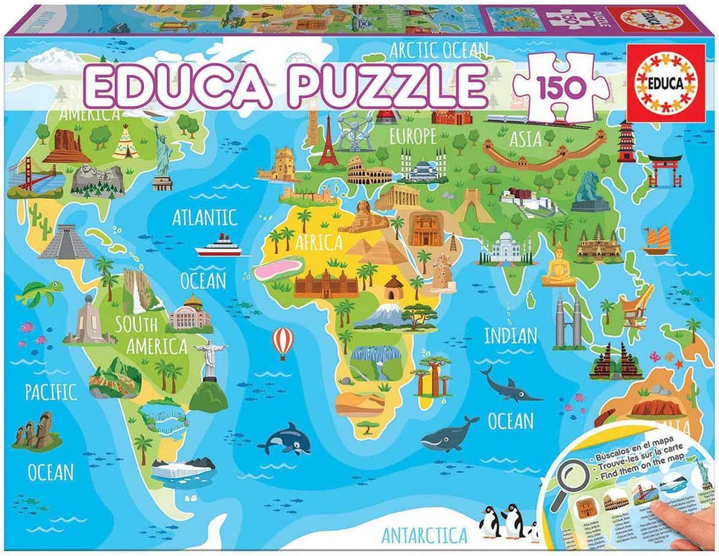 Monuments World Map 150 Puzzle - TOYBOX Toy Shop