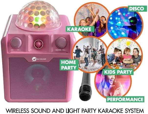 N-gear 7 In 1 Disco Star 710 Karaoke Party System, Pink