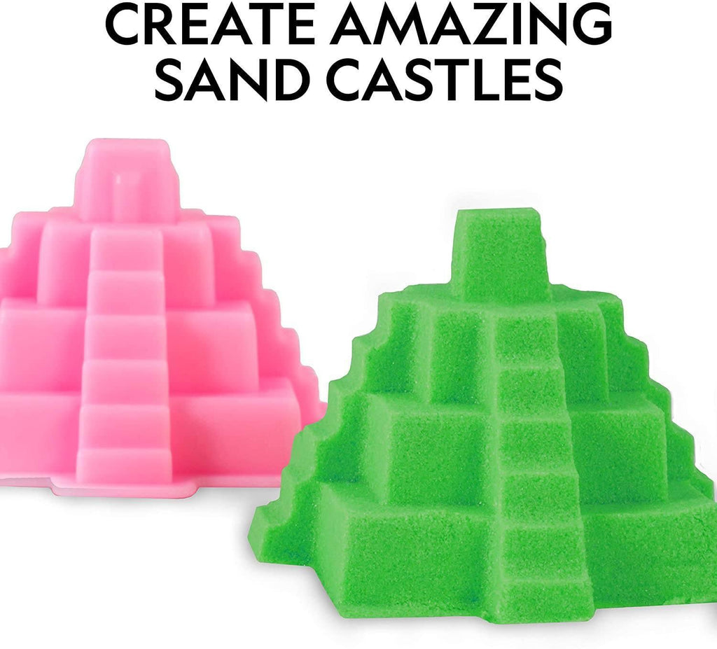 National Geographic Green Play Sand 900g with Castle Moulds and Tray, Green - TOYBOX Toy Shop