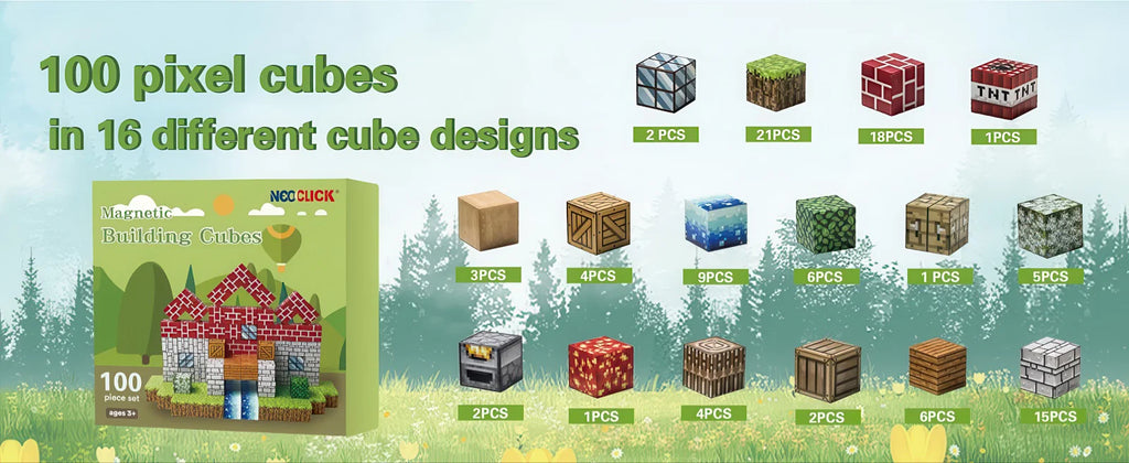 Neo Click Magnetic Building Cubes – 48pce Set