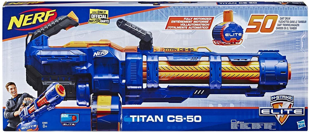 Nerf Elite Titan CS-50 Toy Blaster – Fully Motorised, 50-Dart Drum - TOYBOX Toy Shop
