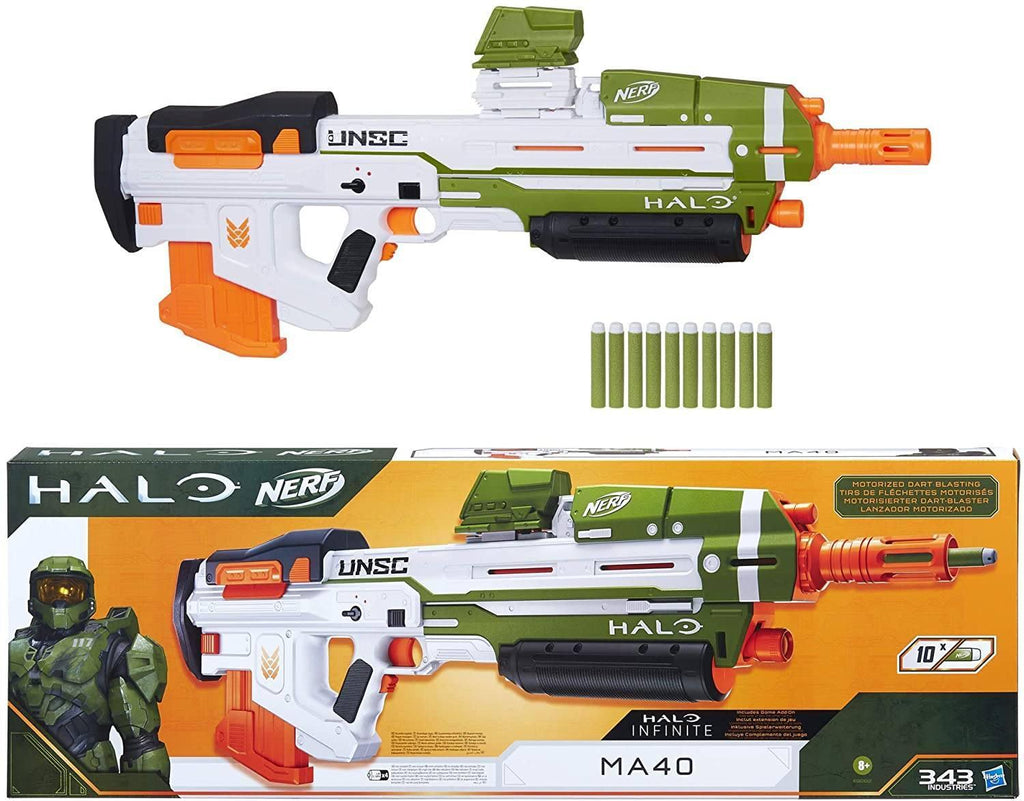 NERF Halo MA40 Motorized Dart Blaster - TOYBOX