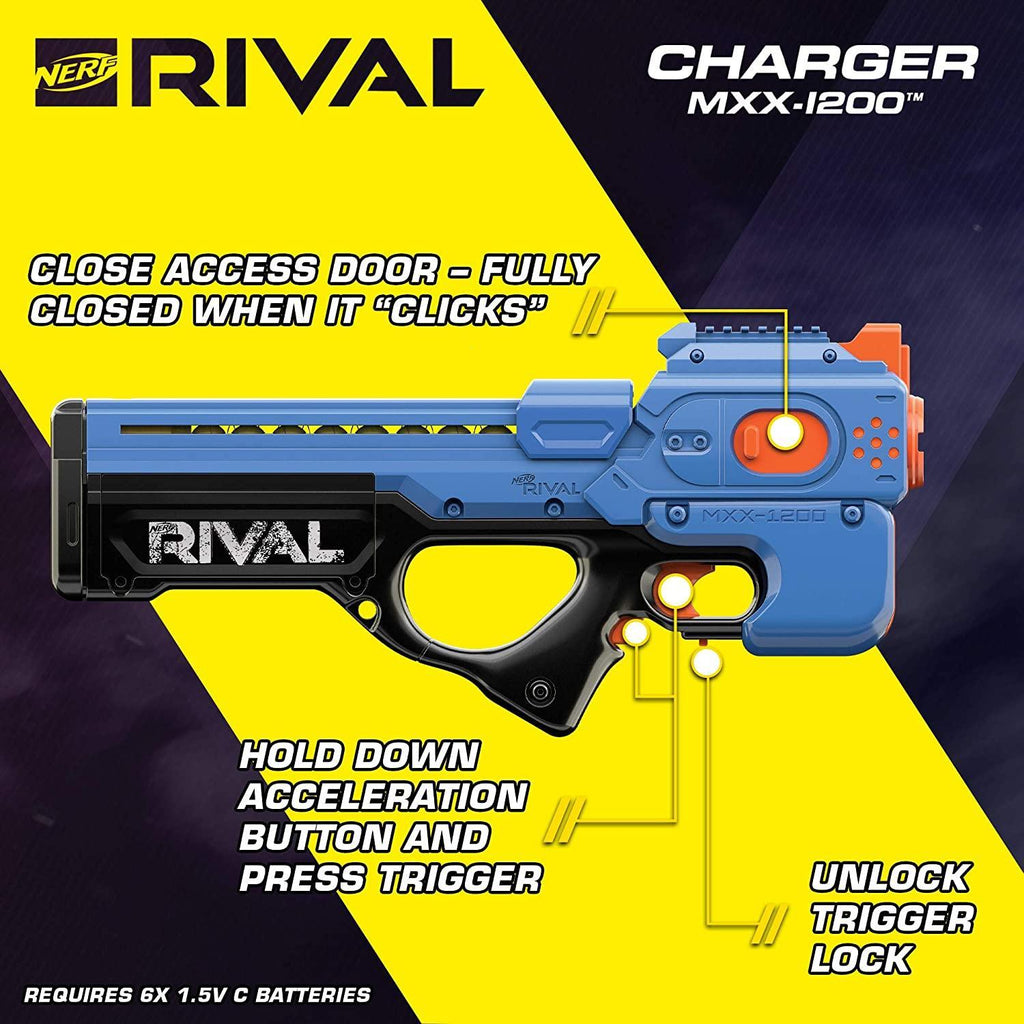 Nerf Rival Charger MXV-1200 Motorised Blaster - Team Blue - TOYBOX Toy Shop