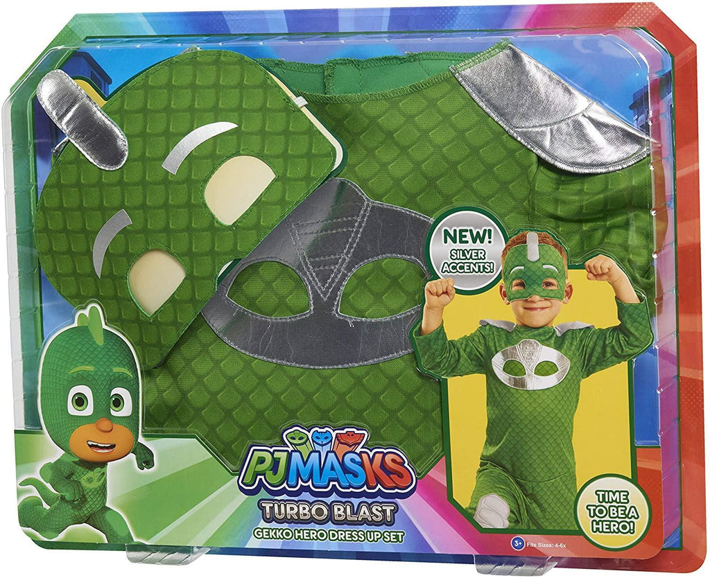 NEW ! PJ Masks Gekko Turbo Blast Silver Accents Costume Set - TOYBOX Toy Shop