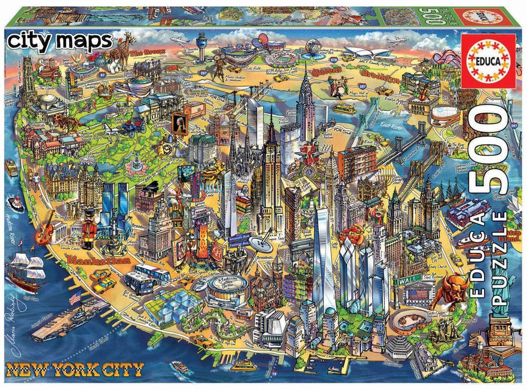 New York City Map 500 Puzzle - TOYBOX