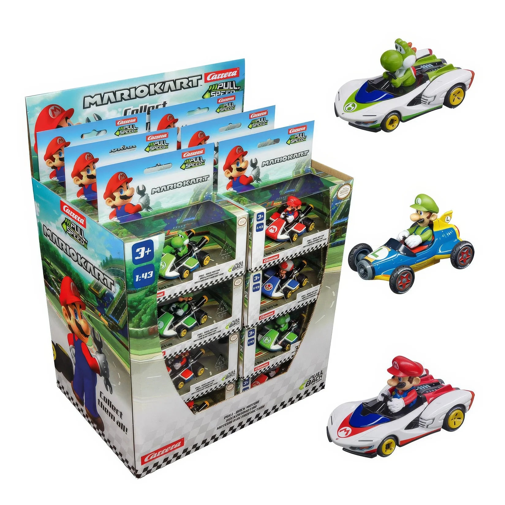Nintendo Super Mario Kart 1:43 Scale Auto Pull-Back Cars