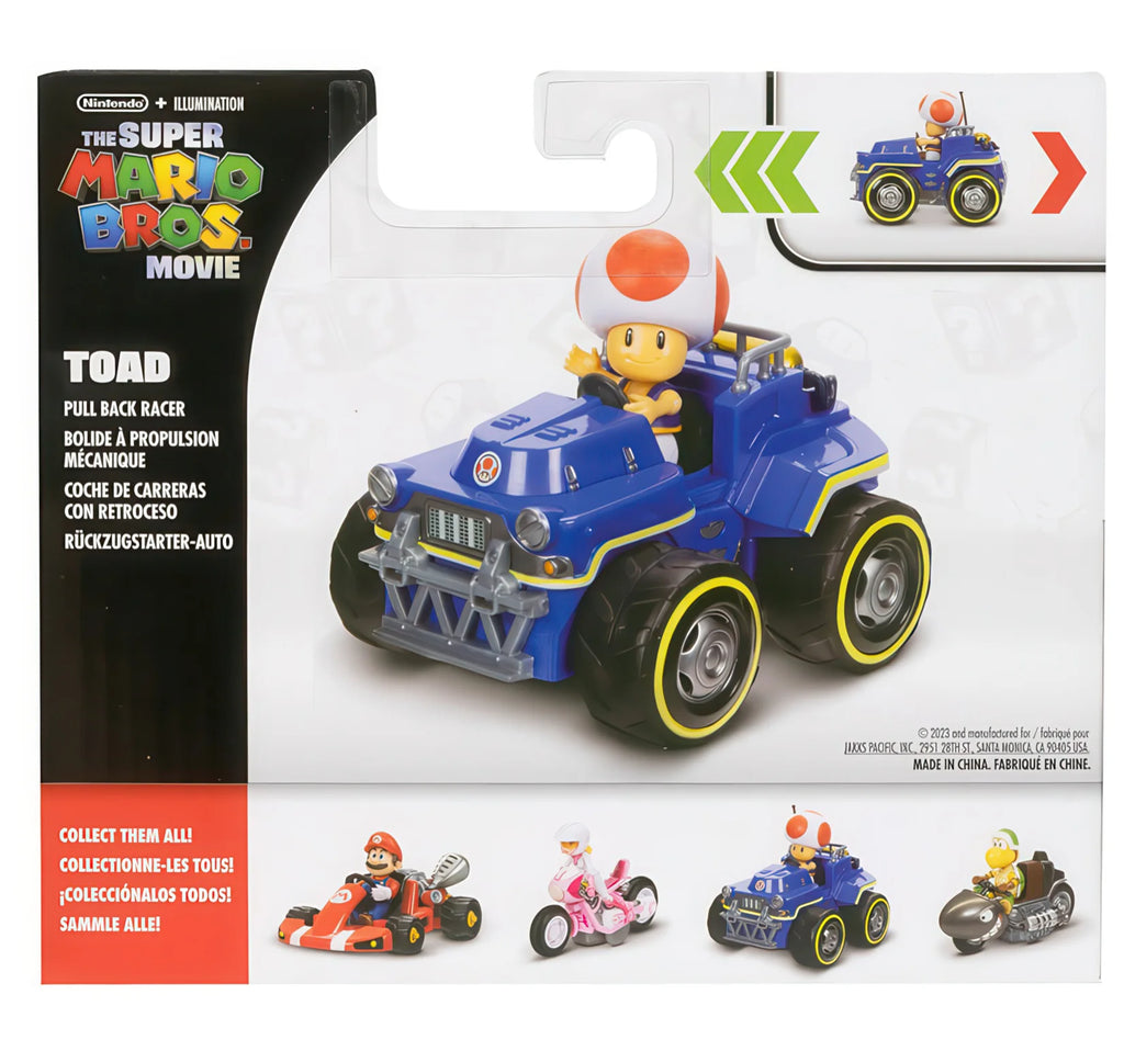 Nintendo Super Mario Movie Toad 7 cm Figure With Kart Set - TOYBOX Toy Shop