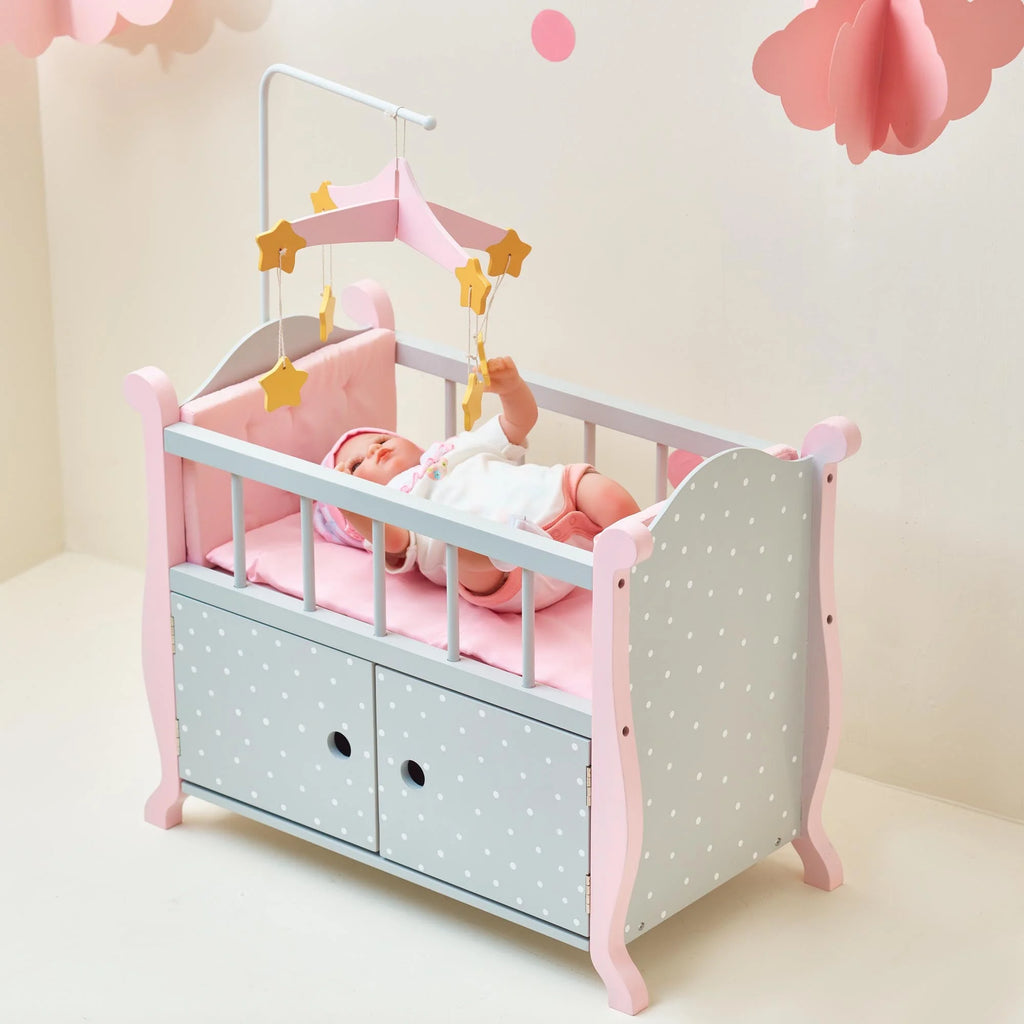 Teamson Olivia's Little World Polka Dot Princess Wooden Baby Doll Crib - TOYBOX Toy Shop