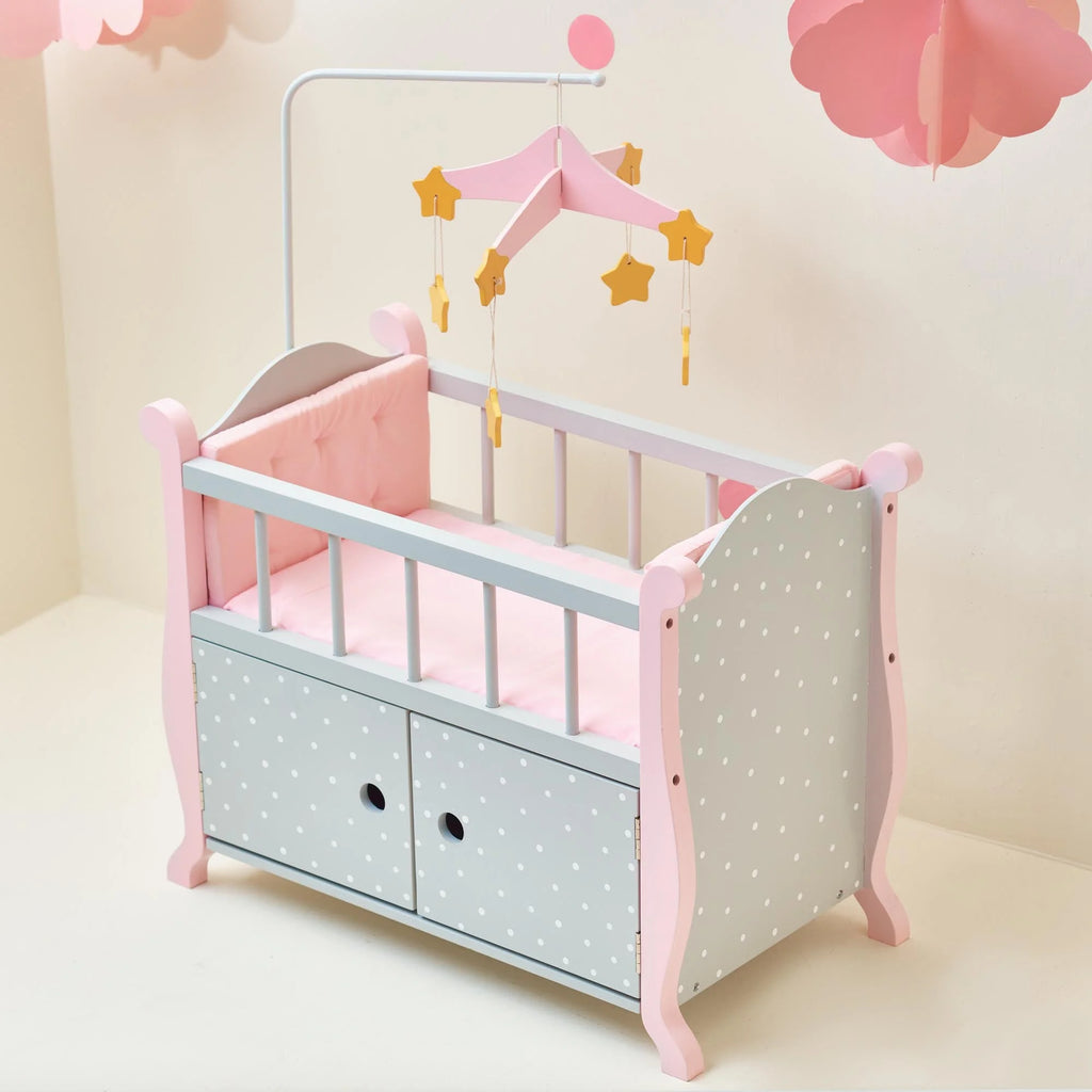 Teamson Olivia's Little World Polka Dot Princess Wooden Baby Doll Crib - TOYBOX Toy Shop