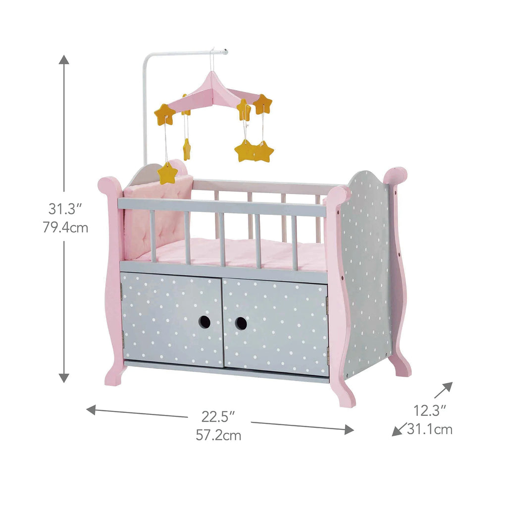 Teamson Olivia's Little World Polka Dot Princess Wooden Baby Doll Crib - TOYBOX Toy Shop