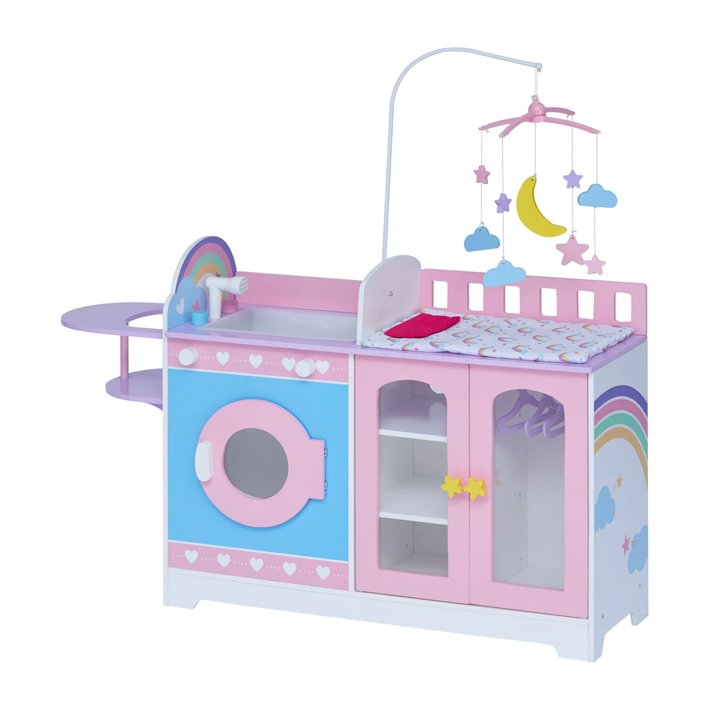 Olivia's Little World Wooden 6-in-1 Kids Doll Changing Station Nursery Playset - TOYBOX Toy Shop