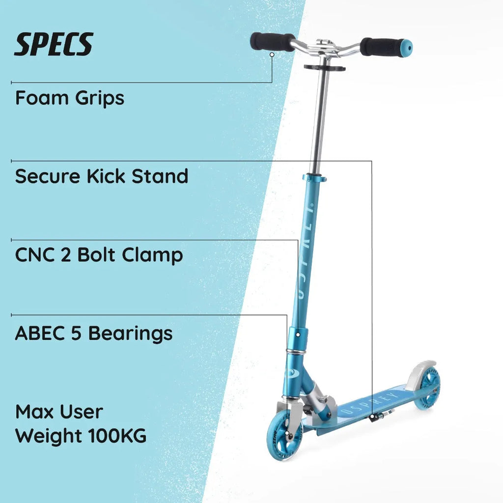 Osprey Buzz Kids Folding Scooter - Blue