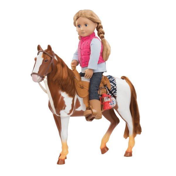 Our Generation BD38017 Pinto Toy Horse, Brown & White, 18-Inch - TOYBOX Toy Shop
