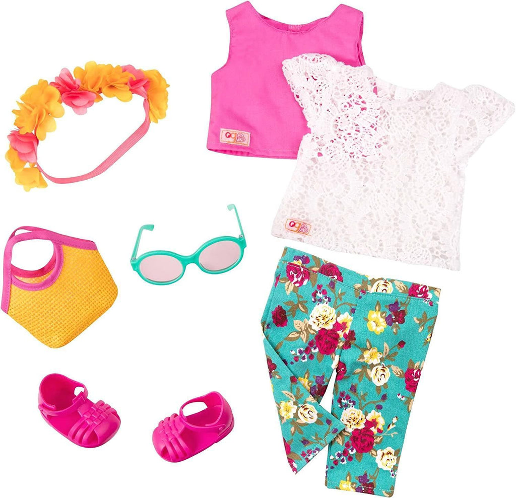 Our Generation Deluxe Doll Clothes - Trousers with Flowers - TOYBOX Toy Shop