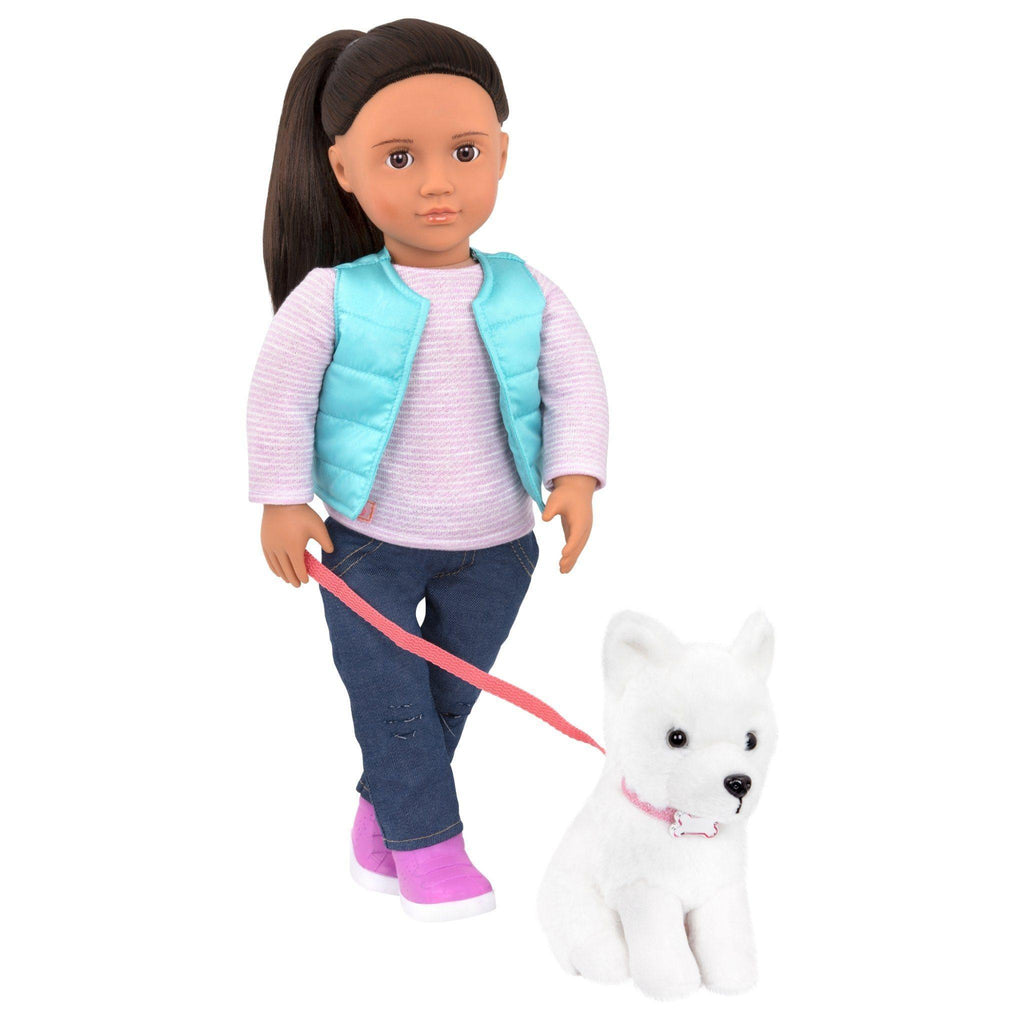 Our Generation Dolls Cassie and Pet Dog Samoyed - TOYBOX Toy Shop