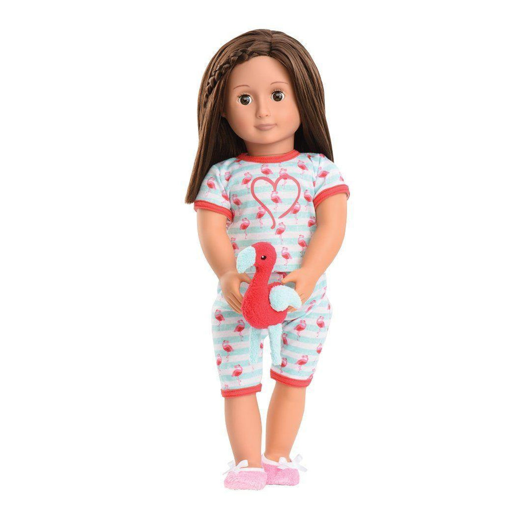 Our Generation Early Bird Flamingo Pyjamas Outfit for 18-inch Dolls - TOYBOX