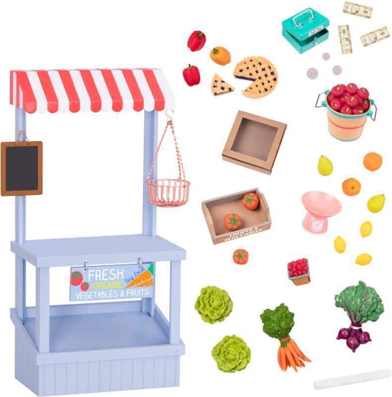 Our Generation Market Stand Grocery Shopping Set - TOYBOX