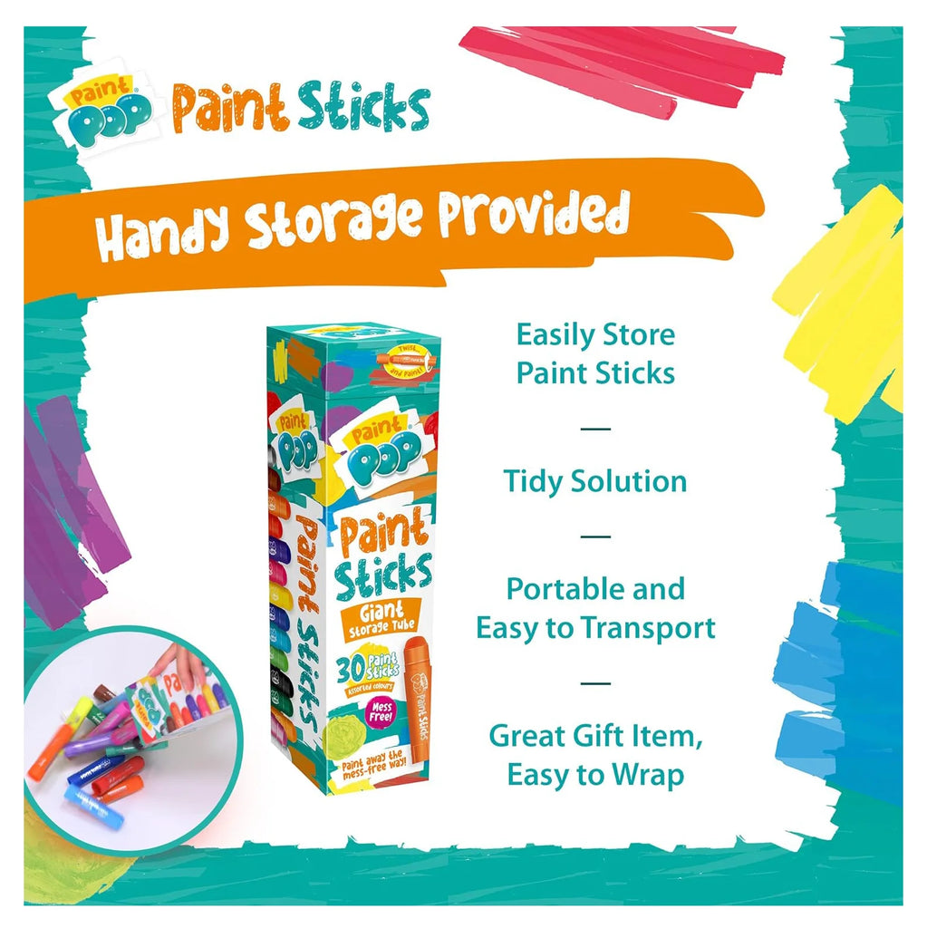 Paint Pop Paint Sticks For Kids - 30 Pack Giant Tube - TOYBOX Toy Shop