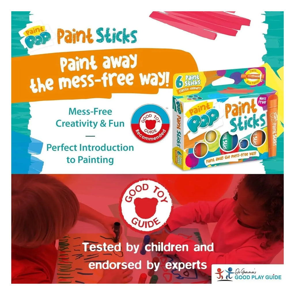 Paint Pop Paint Sticks For Kids - 6 Pack - TOYBOX Toy Shop