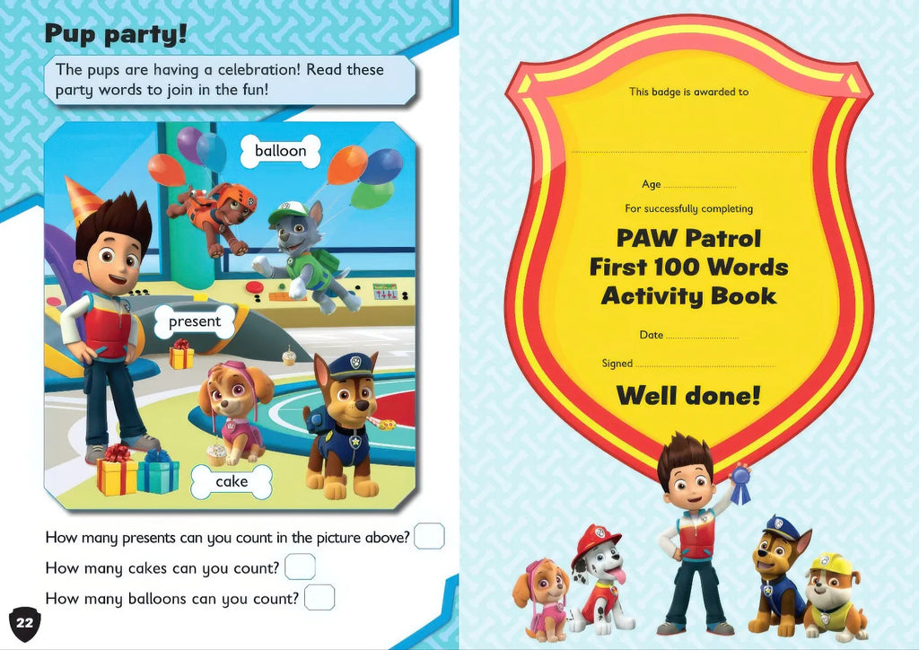 PAW Patrol First 100 Words Activity Book