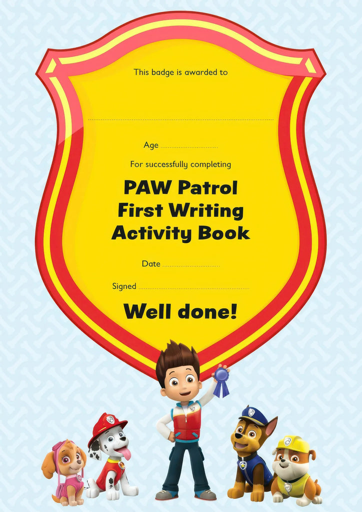 PAW Patrol First Writing Activity Book