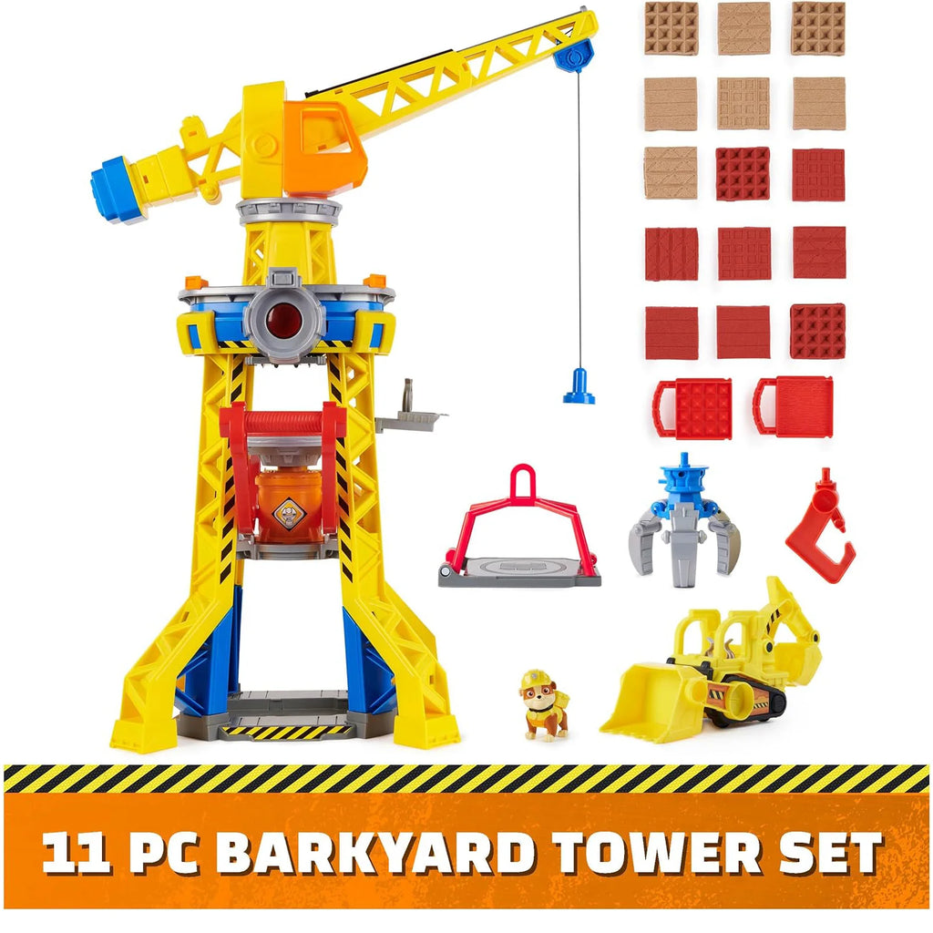 PAW PATROL Rubble and Crew Bark Yard Crane Tower Playset - TOYBOX Toy Shop