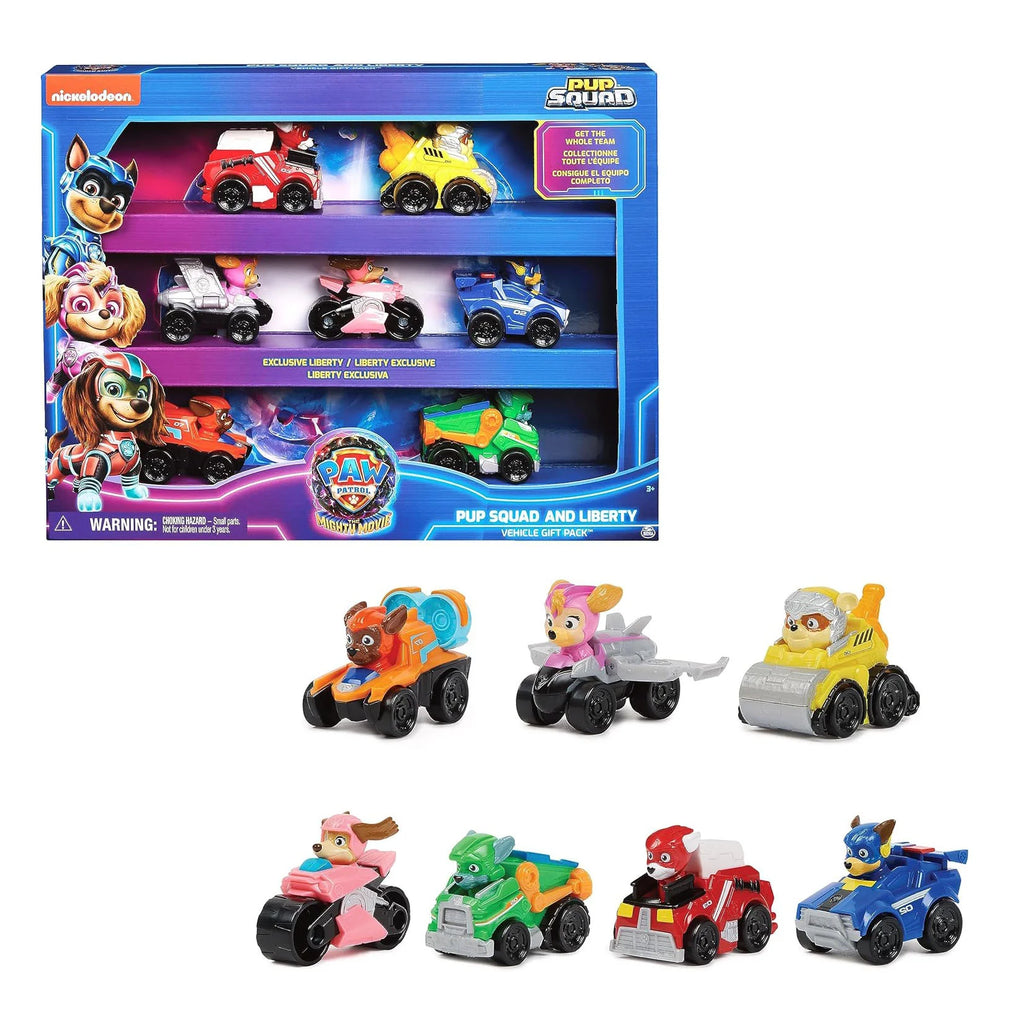 PAW PATROL The Mighty Movie 7 Piece Pup Squad Racers Gift Set - TOYBOX Toy Shop