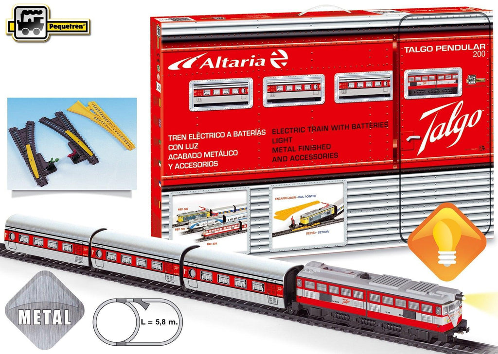 PEQUETREN 505 Articulated Talgo Metallic Train Set - TOYBOX