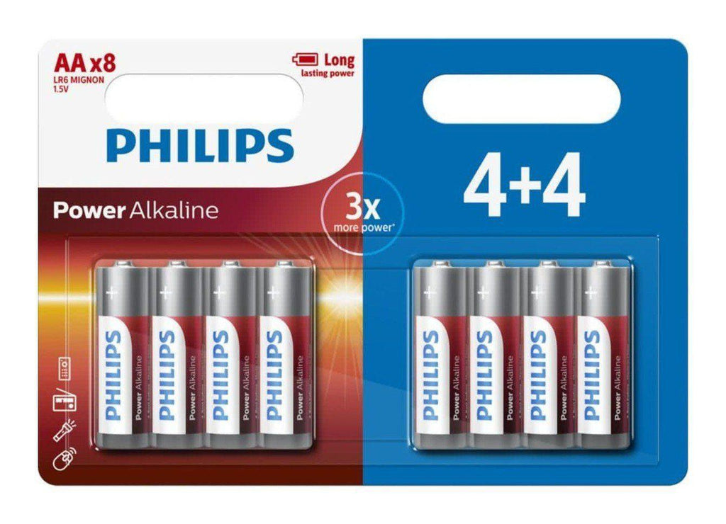 Philips Power Alkaline Type AA Batteries Pack of 8 - TOYBOX Toy Shop