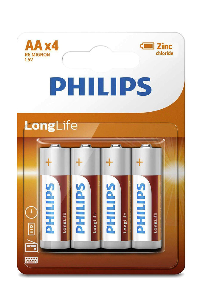 Philips Zinc Long Life AA 1.5V Batteries – 4 Pack - TOYBOX Toy Shop