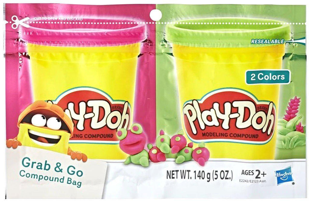 Play-Doh Grab and Go Soft Pack of 2 Colors Assortment - TOYBOX