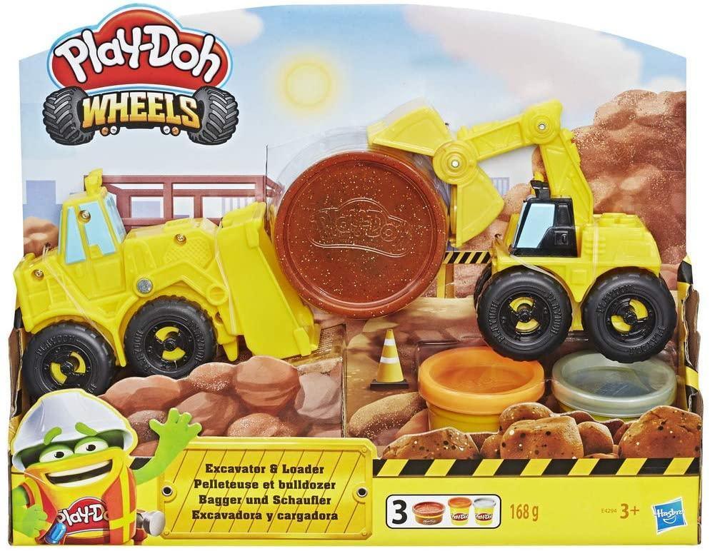PLAY-DOH Wheels Excavator and Loader Toy Construction Trucks - TOYBOX